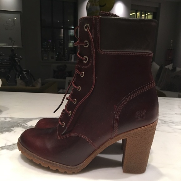Timberland heeled boots - Maroon - True US size 10 - Picture 3 of 4